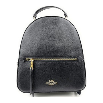 【COACH】PVC拼接皮革前口袋後背包-黑
