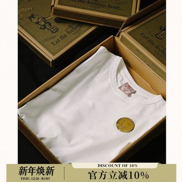 壞貓系列純色上衣復古基礎短寬新疆長絨棉絲滑短袖T恤MBBCAR窄幅