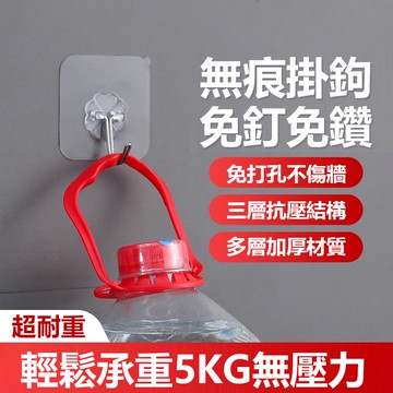 背貼式掛勾 超耐重《５ＫＧ》免釘黏貼式掛勾 強力掛鉤 收納掛勾 透明 掛鉤 掛勾 強力掛勾 【黃小鴨生活百貨】