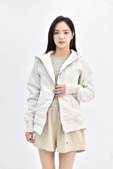 (S) 連帽白色外套