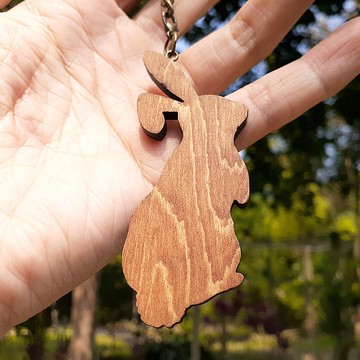 手工木作創意鑰匙圈  生肖_月兔