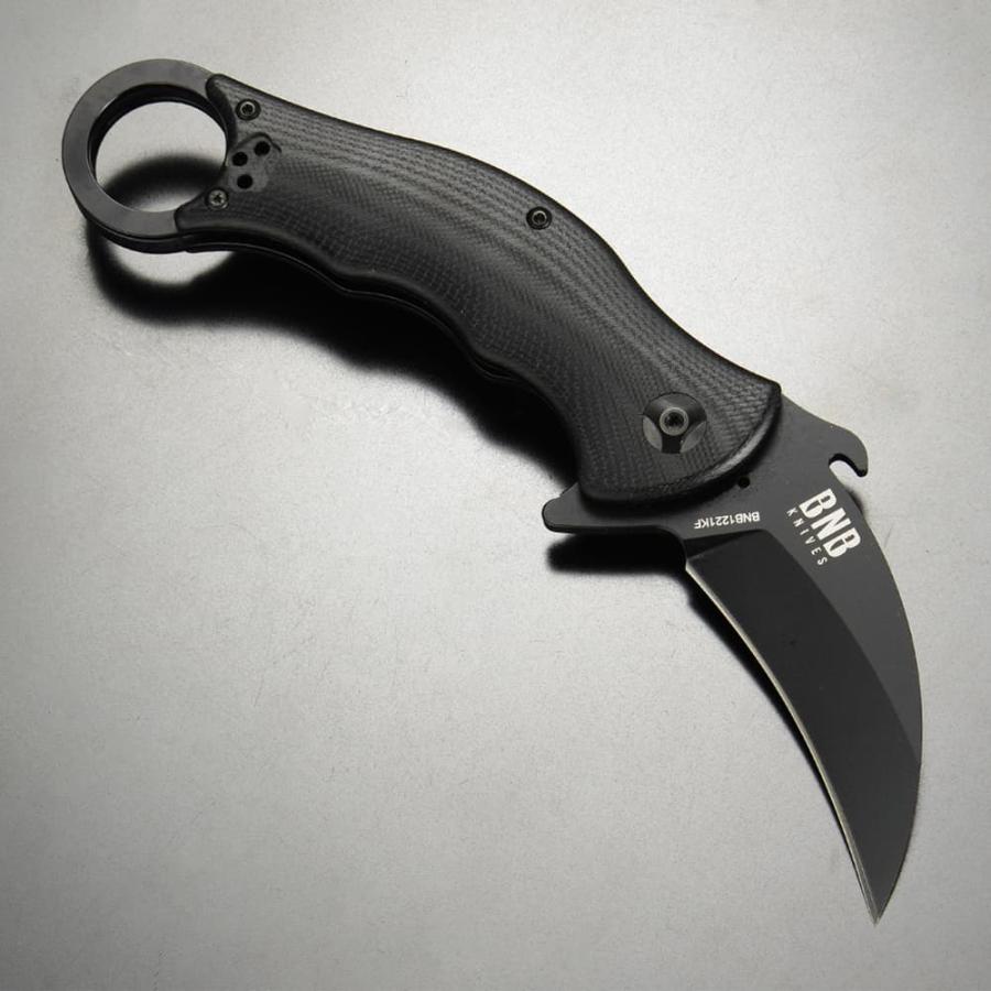 BNB KNIVES 折りたたみナイフ TACTICAL KARAMBIT FOLDER ライナーロック式 BNB1221KFM