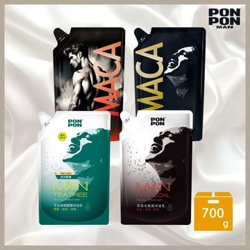 【澎澎MAN】沐浴乳補充包700g(麝香瑪卡/元氣炭/茶樹精華 3款任選)