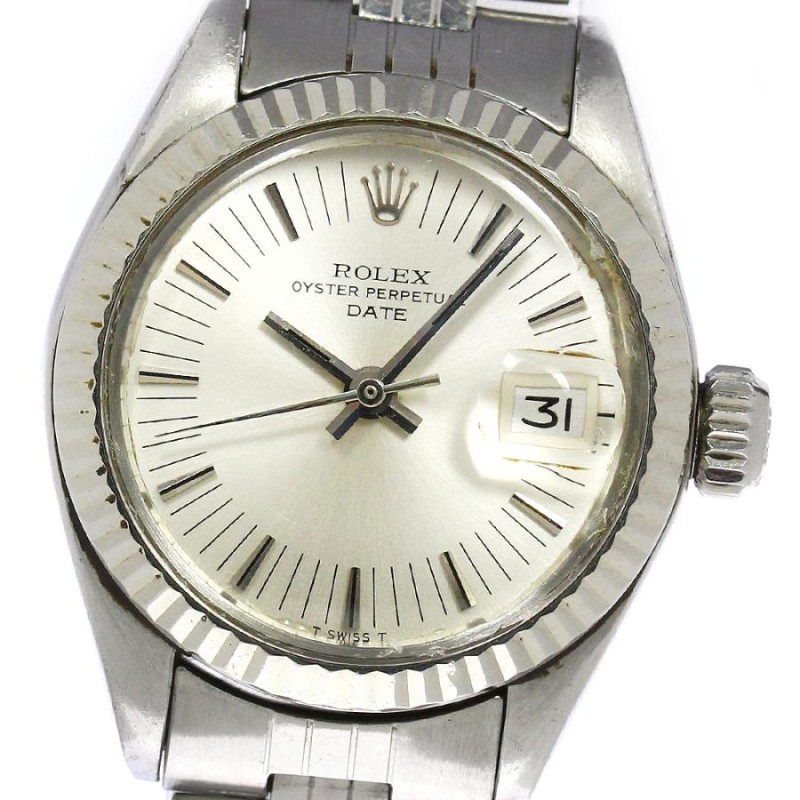 ROLEX】ロレックス オイスター パーペチュアルデイト WGベゼル Cal.2030 6917 自動巻き レディース_684783 |  LINEブランドカタログ