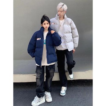 情侶美式慵懶chic棉服女冬季酷颯風羽絨棉衣高街oversize棉襖外套