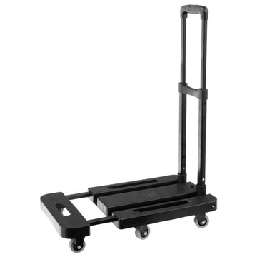 [家事達] TRENY 六輪折疊平板車-黑 150KG 特價