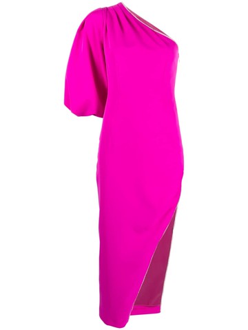 NISSA - one-shoulder asymmetric midi dress - women - Polyester/Spandex/Elastane/Polyester/Lycra - 42 - Pink