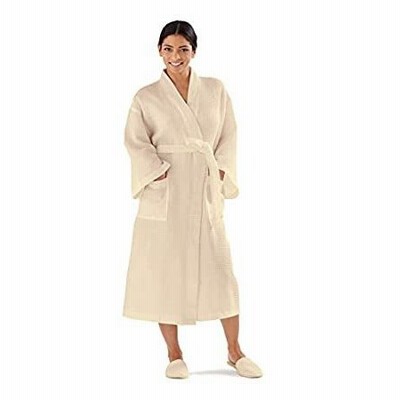 Waffle Robe for Women by BOCA TERRY, Waffle Knit Robe, Long Cotton Kimono H 並行輸入品