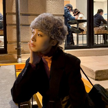 重工！純手工編織真兔毛發帶網紅復古皮草寬邊發箍韓版百搭秋冬款1入