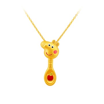 Jove gold JoveGold漾金飾 佩佩湯匙Peppa Pig黃金墜子 送項鍊