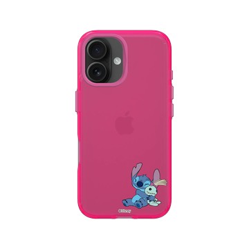 iPhone 16 Clear 粉漾桃 - 迪士尼-史迪奇 Disney Stitch - 史迪奇 - 迷你史迪奇與Scrump