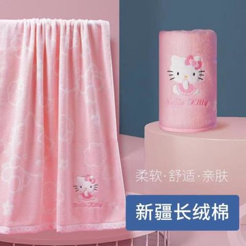 HelloKitty兒童浴巾2025新款全棉女孩中大童專用純棉a類三件套袍