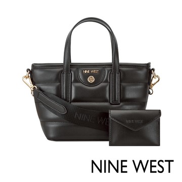 【NINE WEST】TADEO 衍縫水餃包/手提包/側背包/斜背包-黑色(129475)