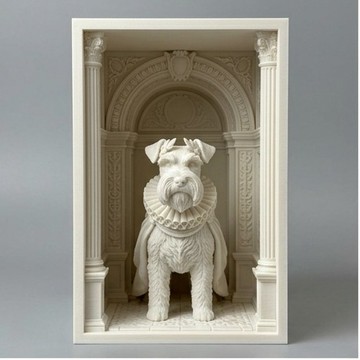 米格小獵犬 書擋 3D 列印 白 PLA 書架擺飾