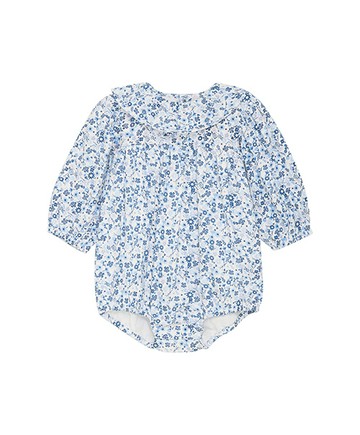 長袖包屁衣(風帆藍)80cm