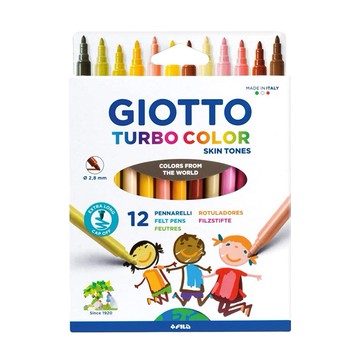 Giotto  嬰幼兒安全美術用品 不縮頭細款彩色筆【2.8mm】 12色 (GOF526900)