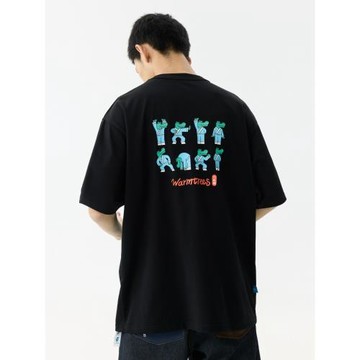 warmtrees夏季新款《鱷魚養身八段錦 》插畫印花短袖T恤上衣男士