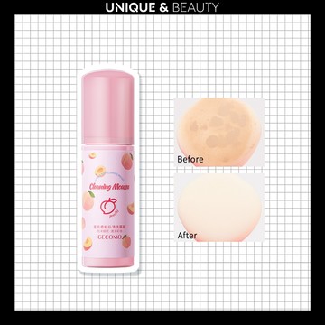 U&B░ 台灣現貨｜蜜桃香🍑GECOMO格蒙 粉撲清潔慕斯 粉撲清洗慕斯 粉撲清洗一按出泡 化妝工具清潔清洗慕斯A173
