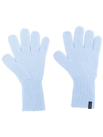 Holzweiler - ribbed-knit cashmere gloves - women - Cashmere - M/L - Blue
