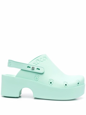 XOCOI - debossed-logo slingback sandals - women - Rubber/Rubber/Rubber - 36 - Green