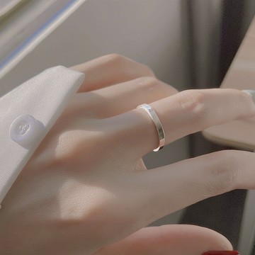 🎉台灣現貨 光面戒指 平光戒指 開口戒指 可調整戒圍 銀色戒指 簡約戒指 戒子 指環 冷淡風 亮面戒指