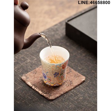 免運 開立發票 茶具 伴手禮  宮廷風純銀掐絲琺瑯彩主人杯品茗杯單杯茶杯喝茶個人陶瓷茶具