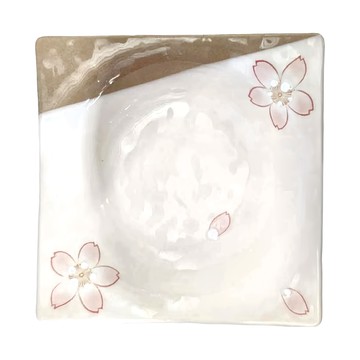 角盛缽 - 日本製 寬22cm 高5.5cm 容量200mL 陶瓷  赤白橡櫻  1個