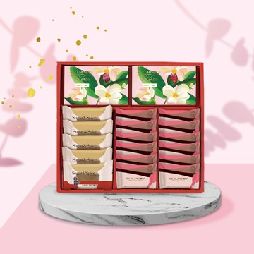 【糖村】繽紛花賞 U603 (法式牛軋糖12入+娃娃花生酥糖150g+錫蘭紅茶薄捲餅5入+牛軋餅-蔥鹽風味12入)(預購10個工作天)