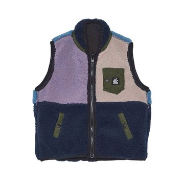 5th STREET｜童裝｜拼接顏色毛絨背心｜丈青