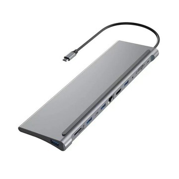 擴展塢 USB-C 多功能筆電擴展底座 HDMI TYPEC擴展塢適用于蘋果華為十二合一HDTV VGA USB3.0拓展塢PD充電