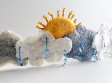 假装玩冠与太阳和云 * 天气感觉冠 * 冠与雨云