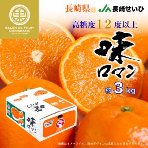 [予約 2023年 12月5日から12月30日の納品] 味ロマン みかん 約3kg 長崎県 JA長崎せいひ 高糖度 長崎 高級 冬ギフト お歳暮 御歳暮