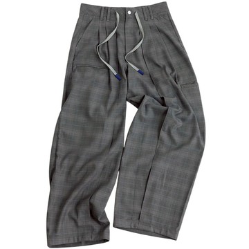 【MELSIGN】BAGGY TARTAN TROUSERS X 寬鬆繭型 長褲 (GRAY)