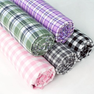 純棉格子平紋服裝布料全棉裙子襯衫服裝面料色織ins風手工發圈布