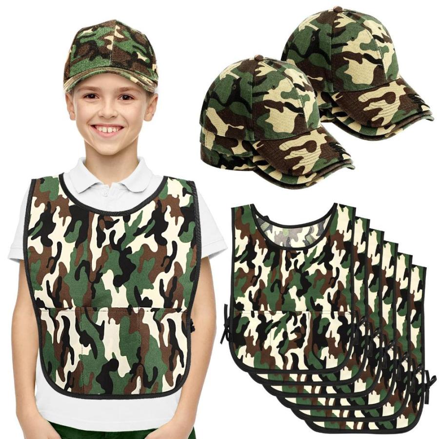 12 Pcs of Army Costume for Kids Soldier Costume Include Pcs Camouflage Mi