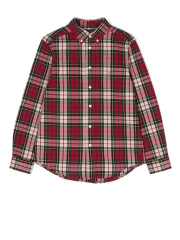 Ralph Lauren Kids - plaid long-sleeve cotton shirt - kids - Cotton - S - Red