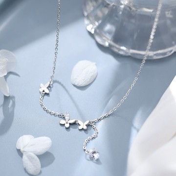 🧡快速出貨🧡免費刻字【OCTOBER 16Th】S925純銀輕奢閃鑽蝴蝶兩用項鍊鎖骨鍊 開運 生日禮物 閨蜜禮物 情人節禮物 交換禮物 客製化禮物 MAR 23