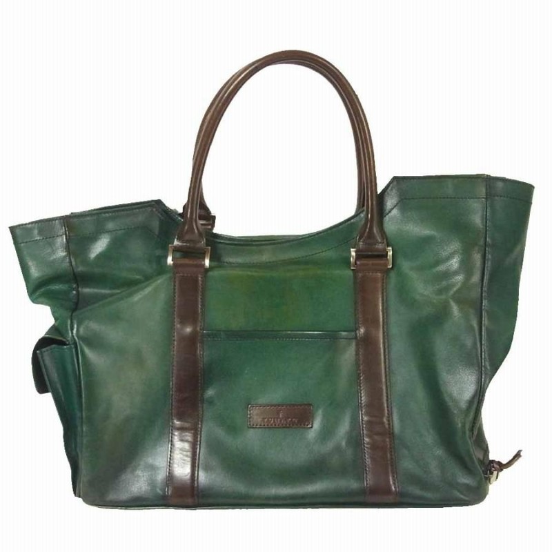 ユハクYUHAKU トートバッグ グリーン　ブラウン ユハクYUHAKU トートバッグ グリーンブラウン