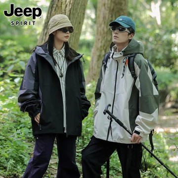 JEEP SPIRIT機能沖鋒衣男士春秋季潮牌休閑夾克山系外套男女同款
