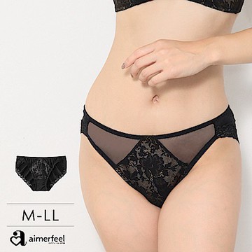 aimerfeel 花卉低胸拉提無痕三角內褲-195221-BL