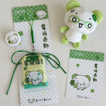 🍀初夏上新🍀不想失業原創幸運御守古早味萌波點熊貓卷卷掛飾生日禮物可愛掛件