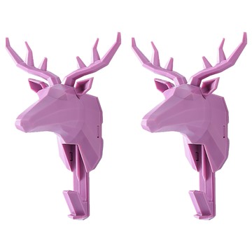 小麥購物 北歐風無痕創意動物掛勾 L1426  粉色  2個