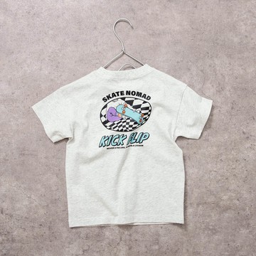 日本 BRANSHES - 純棉美式印花短袖上衣-滑板好手-燕麥灰