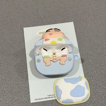 可愛睡覺小新被子airpodspro保護套蘋果1/2代無線藍牙耳機殼3代軟