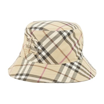 BURBERRY 格紋斜紋布漁夫帽(淺卡其)