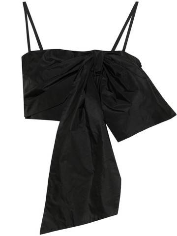 MSGM - oversized-bow crepe top - women - Polyester - 38 - Black