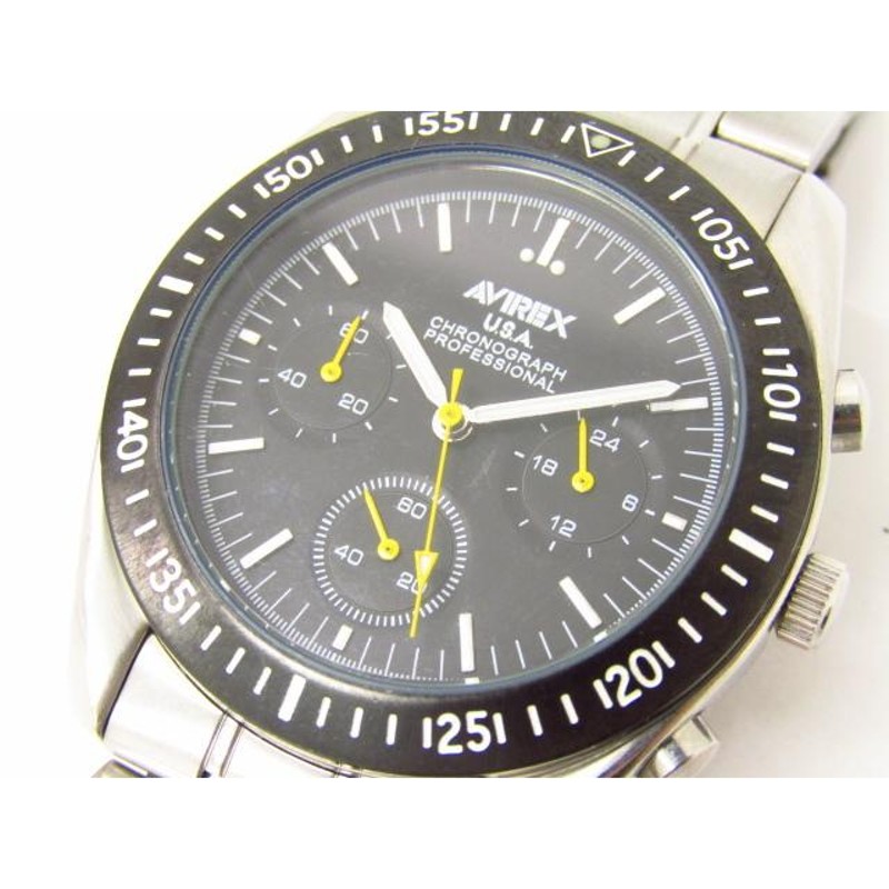 AVIREX アヴィレックス AVX-600 クロノグラフ クォーツ腕時計♪AC19346 ...