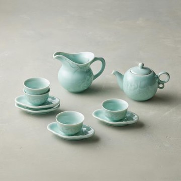 【安達窯】青瓷 - 圓滿壺組 - 10件組(禮盒裝)