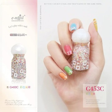 【e-nail】百搭亮片No.1｜G453C彩色氣球｜繽紛色彩亮片｜不可剝式健康香氛水指甲油