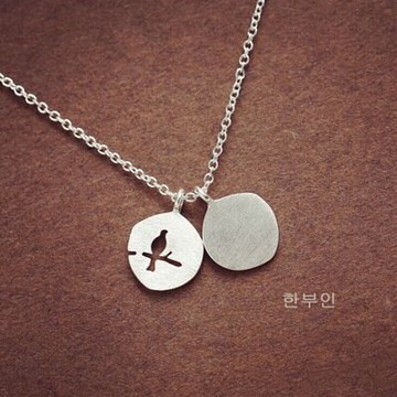 925純銀項鍊 小鳥吊墜-日韓時尚雙牌簡約生日情人節禮物女飾品73gy73【獨家進口】【米蘭精品】